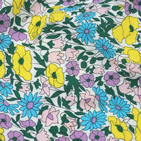 147cm Width x 90cm Length Colorful Flowers Cotton Print Fabric