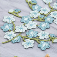 145cm Width x 95cm Length Premium Vintage Botanical Branch Floral Embroidery Lace Fabric Black