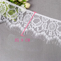 8cm Width x 300cm Length Eyelash Floral Embroidery Lace Embellishment Trim