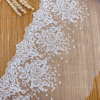 3 Yards X 16cm Width  Vintage Floral Embroidery  Lolita Lace Fabric Trim