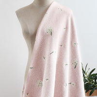150cm Width x 95cm Length Premium Floral Embroidery Autumn and Winter Soft Woolen Coat Fabric