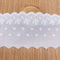 14 Yards x 10cm Width Eyelet Floral Embroidery Cotton Lace Trim Lace Tape