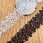 14 Yards x 4.8cm Width Abstract Vine Floral Embroidered Tulle Lace Ribbon