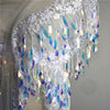 12cm Width x 95cm Length Premium Beautiful Sequin and Willow leaf  Tassel Lace