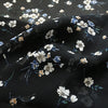 148cm Width x 95cm Length Premium Chiffon  Floral Pattern Print Fabric Black