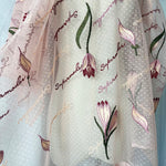 51 inches Width Polka-dot Mesh Lace Tulip Floral Embroidered Lace Fabric by the Yard