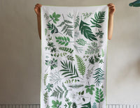 150cm Width x 95cm Length Tropical Green Plant Print Linen Cotton Fabric