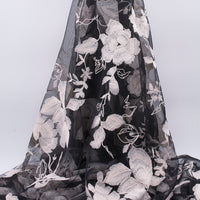150cm Width x 95cm Length Premium Big Flower Embroidery  Lace Fabric