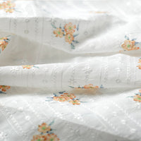 125cm Width Daisyl Embroidery and Rose Flower Print Fabric by the Yard