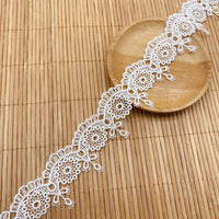 18 Yards x 3.2cm Width Polyester Floral Embroidery Sewing Lace Ribbon