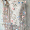 130cm Width x 95cm Length Premium Vivid 3D Floral Embroidery Lace Fabric