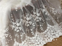 130cm Width Floral Embroidery Lace Fabric by the Yard