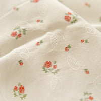 150cm Width Rose Floral Print with 3D Leaf Cotton Fabric by the Yard