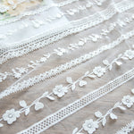 130cm Width x 100cm Length 3D Floral Embroidery Lace Fabric