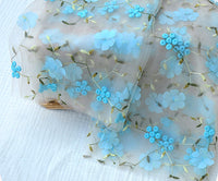 130cm 幅プレミアム 3D 花柄刺繍レース生地 ヤード単位