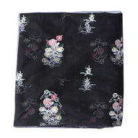 130cm Width x 95cm Length Premium 3D Floral Embroidery Black Lace Fabric
