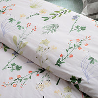 250cm Width  Green Grass and Flowers Print Quilting Fabric Cotton Fabric by the Yard