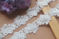 4 Yards x 4.5cm Width Premium Chemical Lace Ribbon Rose Floral Lace Ribbon