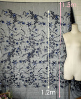 120cm Width x 95cm Length Sequined Stars Embroidery Lace Fabric