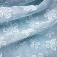 140cm Width Romantic Chiffon Floral Embroidery Lace Fabric by the Yard