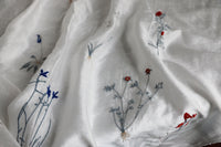 150cm Width x 95cm Length Botany Floral Embroidery Tencel Fabric