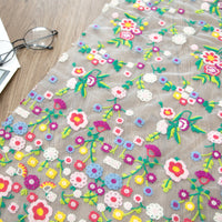 130cm Width x 95cm Length Premium Pastoral Colorful Flower Embroidery Lace Fabric