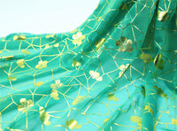 150cm Width Blossom Chiffon Stamp Print Costume Fabric by the Yard