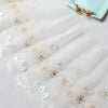 19cm Width Premium Golden Line Embroidery Lace Fabric by The Yard