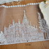 15cm Width Castle Embroidry Polyester Lace Fabric Trim by The Yard