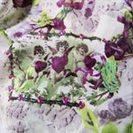114cm Width Premium Vintage Angel Printt Violet Silk Georgette Fabric by the Yard