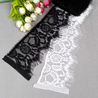 8cm Width x 300cm Length Eyelash Floral Embroidery Lace Embellishment Trim