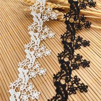 4.5 ヤード x 3.4 cm 幅レトロ ゴールデン ライン刺繍レース生地リボン