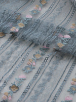 幅 130cm x 長さ 90cm 古典的な縦縞の花の刺繍のレースの生地