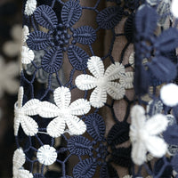 130cm Width x 95cm Length Vintage Hollow-out Contrast Color Floral Lace Fabric