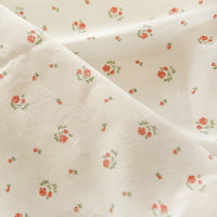 150cm Width Rose Floral Print with 3D Leaf Cotton Fabric by the Yard