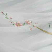 150cm Width x 95cm Length Branch Flower Embroidery  Chiffon Lace  Fabric