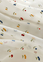 150cm Width x 95cm Length Organza Colorful Cherry Embroidery Lace Fabric