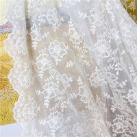 125cm Width 3D Floral Embroidery Tulle Lace Fabric by the Yard