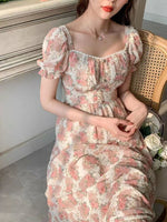 135cm Width x 95cm Length Premium Vintage Floral Print Eyelet Embroidery Chiffon Fabric