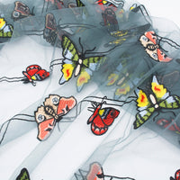 150cm Width x 95cm Length Premium Colorful Butterfly Embroidery Lace Fabric
