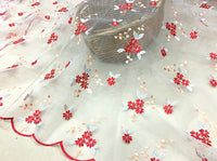 幅135cm×長さ95cm 高級枝花刺繍レース生地