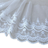 2 Yards x 27cm Width Premium Vintage Floral Embroidery Tulle Lace Fabric Trim