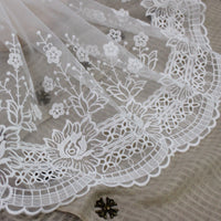 3 Yards x 26cm Width Premium Branch Floral embroidery Lace Fabric Trim