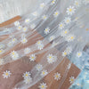 140cm Width x 95cm Length Daisy Flower Embroidery Tulle Lace Fabric