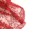 130cm Width x 95cm Length Premium Red Floral Embroidery Tulle Lace Fabric