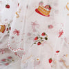 130cm Width Strawberry and Flower and Birthday Cake and Bowtie Embroidery Lace Fabric by the Yard