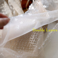 22cm Width x 270cm Width Vintage 2-layer Lace Fabric Trim