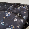 148cm Width x 95cm Length Premium Chiffon  Floral Pattern Print Fabric Black