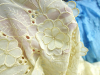 130cm Width x 95cm Length Premium Three-dimensional Floral Embroidery Eyelet Chiffon Fabric by the Yard
