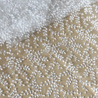 130cm Width x 95cm Length Leaf Branch Embroidery Organza Lace Fabric